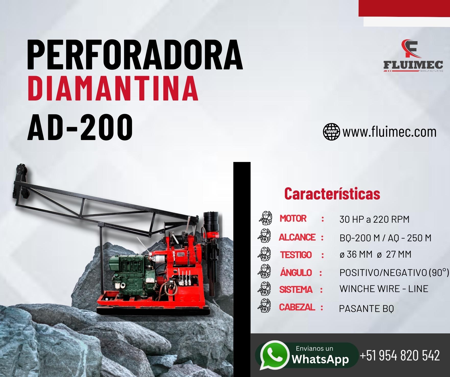 MAQUINA DIAMANTINA AD - 200 MINERIA Y GEOLOGIA 